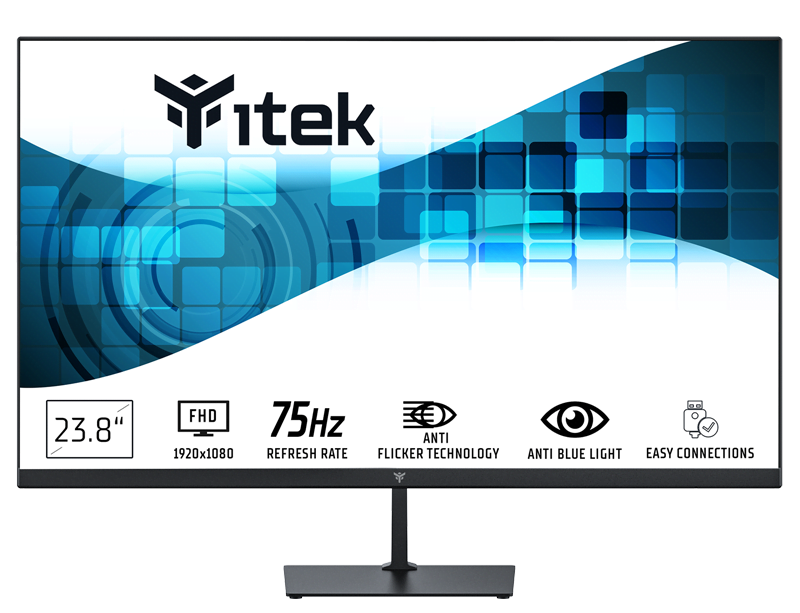 MONITOR GWF – 23.8″ FLAT, FHD 1920X1080, VA, 75HZ, 16:9, HDMI, VGA, AUDIO OUT, LBL, SLIM, FRAMELESS